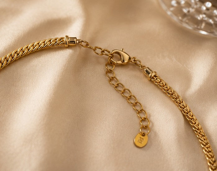Gold-plated crystal necklace alternate view