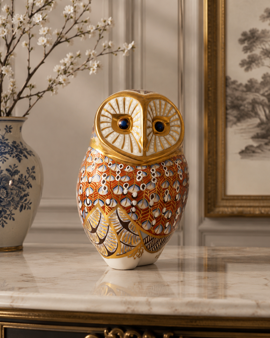 Decorative porcelain owl