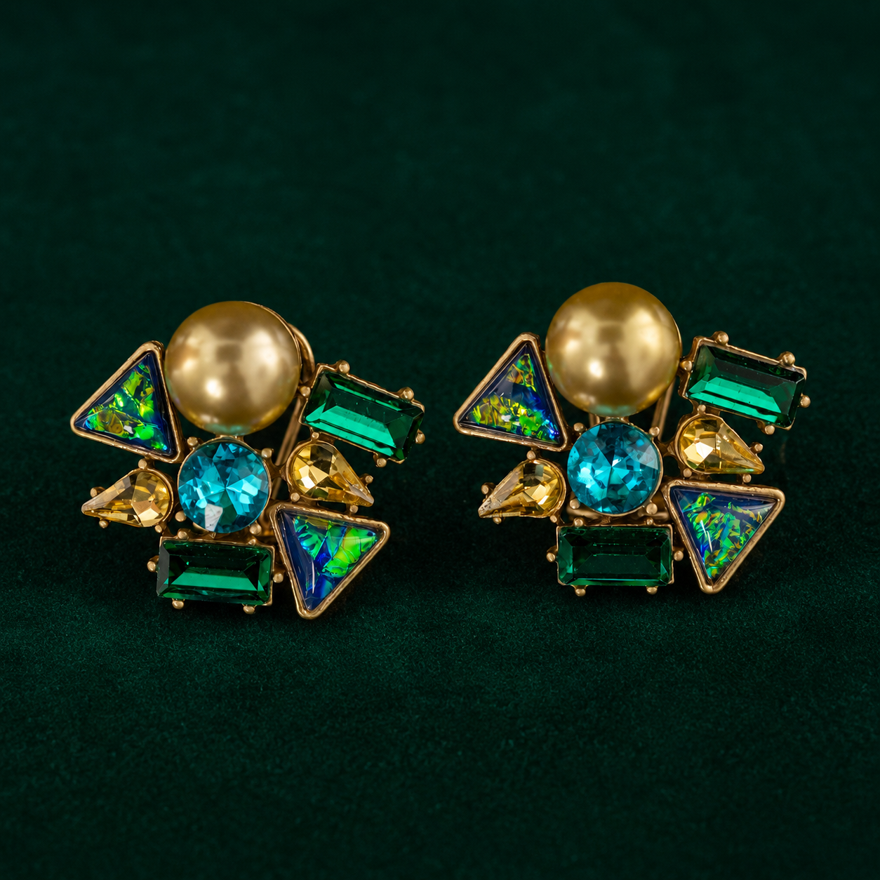 Colorful gemstone earrings from the Everyday Edit